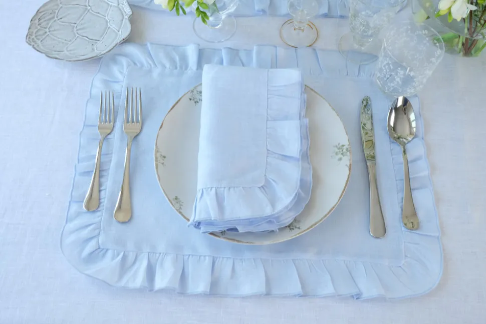 Ruffles Mavi Napkin and Placemat, Set of 2