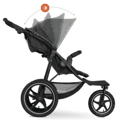 Runner 2 Compact Foldable Tricycle Jogger Buggy Stroller Pushchair with Height-Adjustable Handle