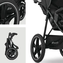Runner 2 Compact Foldable Tricycle Jogger Buggy Stroller Pushchair with Height-Adjustable Handle