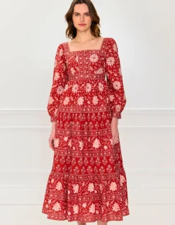 Rust Borders Lucia Dress
