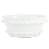 Rustic Garden White Ruffle Oval Planter