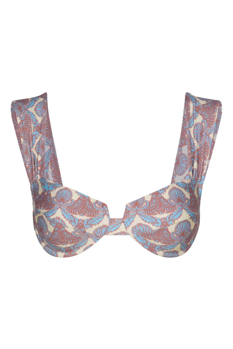 Sabina Top in Sky Blue Ornaments & Ivory