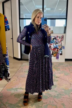Sabine Dress in Autumn Fleur Navy