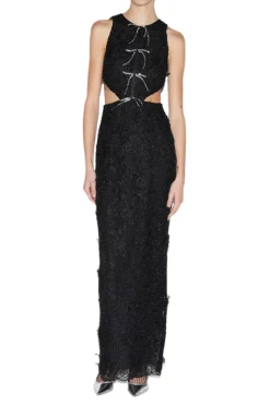 Saffi Gown Black Embroidered Cotton