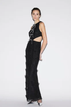 Saffi Gown Black Embroidered Cotton