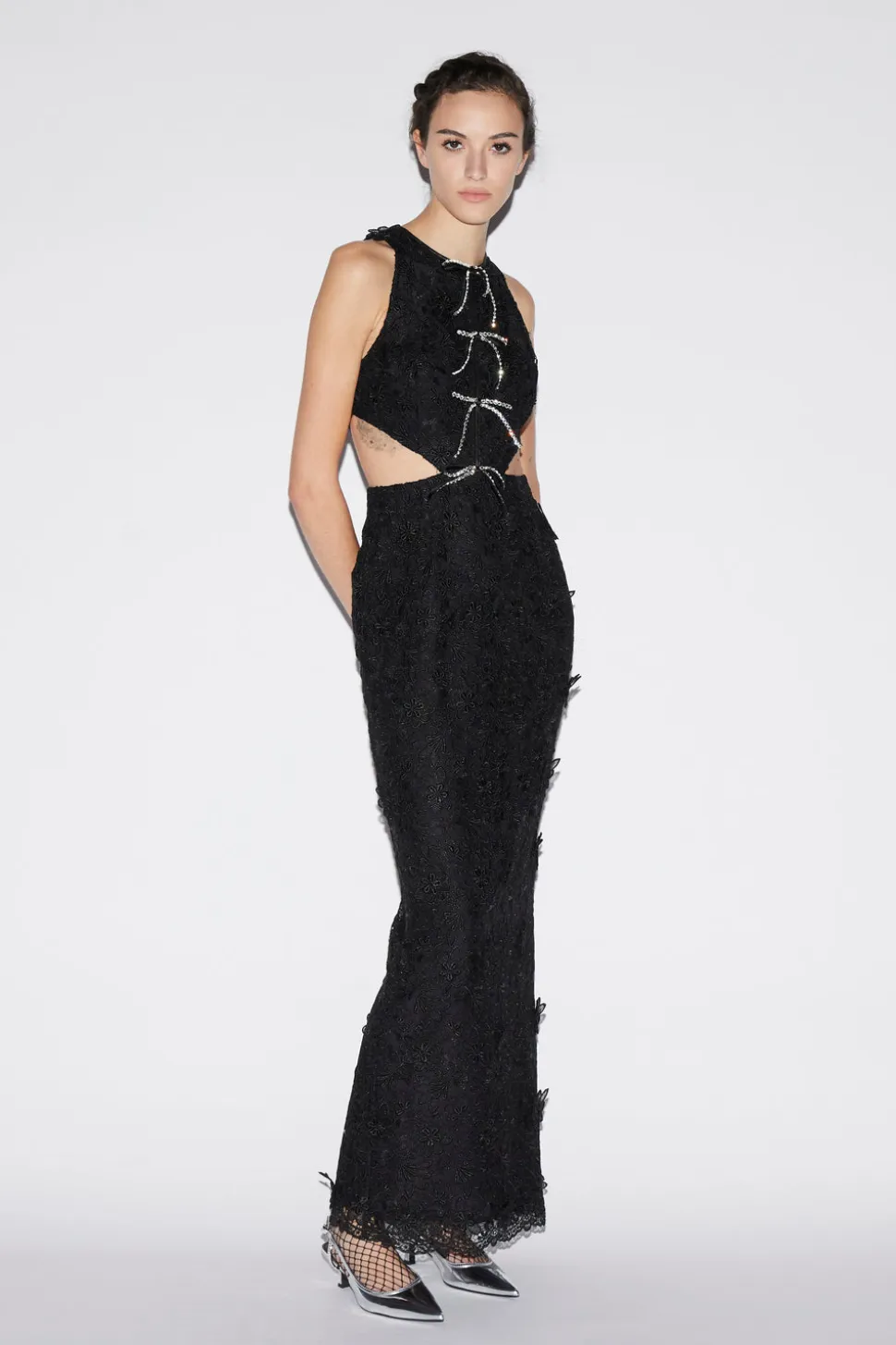 Saffi Gown Black Embroidered Cotton