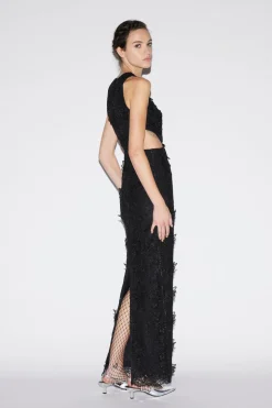 Saffi Gown Black Embroidered Cotton