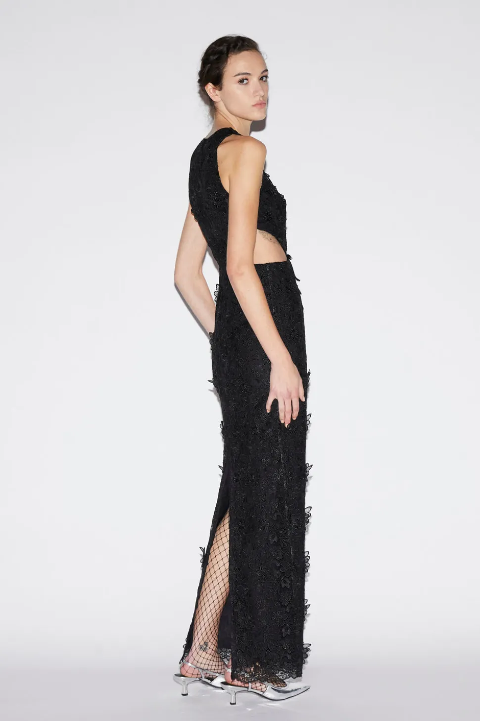Saffi Gown Black Embroidered Cotton