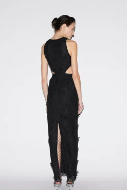 Saffi Gown Black Embroidered Cotton