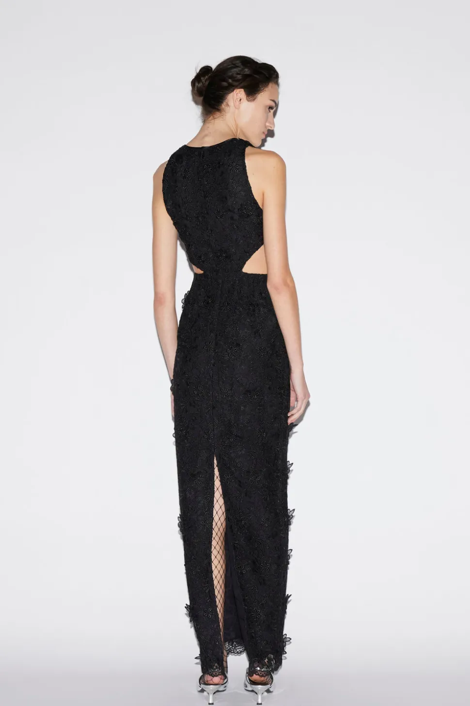 Saffi Gown Black Embroidered Cotton