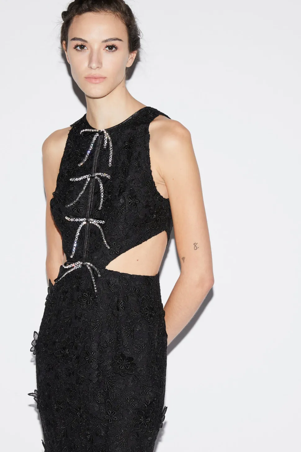 Saffi Gown Black Embroidered Cotton