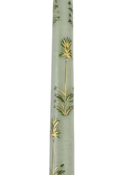 Sage Chrysanthemum Hand-Painted Taper Candles Set of Two