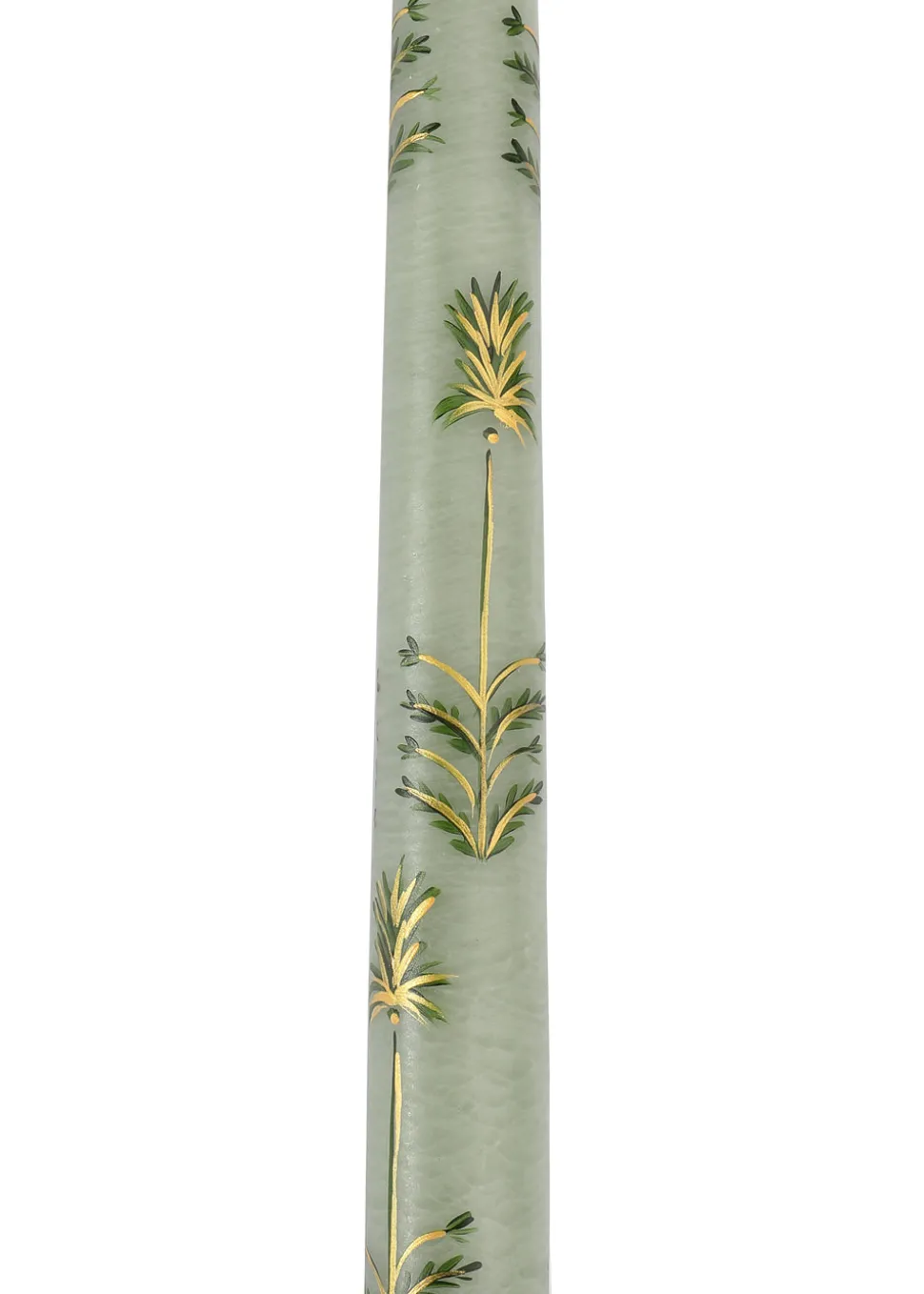 Sage Chrysanthemum Hand-Painted Taper Candles Set of Two
