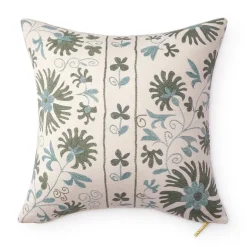 Sage Ribbon Suzani Pillow