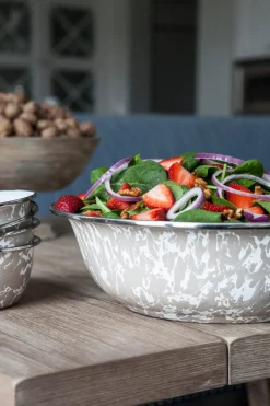 Salad Bowls in Taupe Swirl, Set of 4
