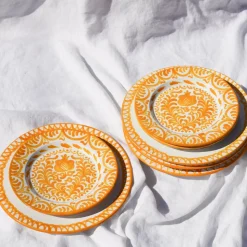 Salad Plate With Hand Painted Designs