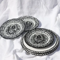 Salad Plate With Hand Painted Designs