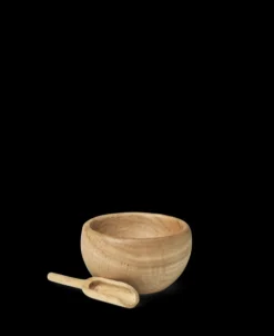 Salt Cellar With Spoon Oak