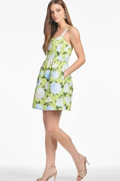 Samira Dress in Citrine Peonies