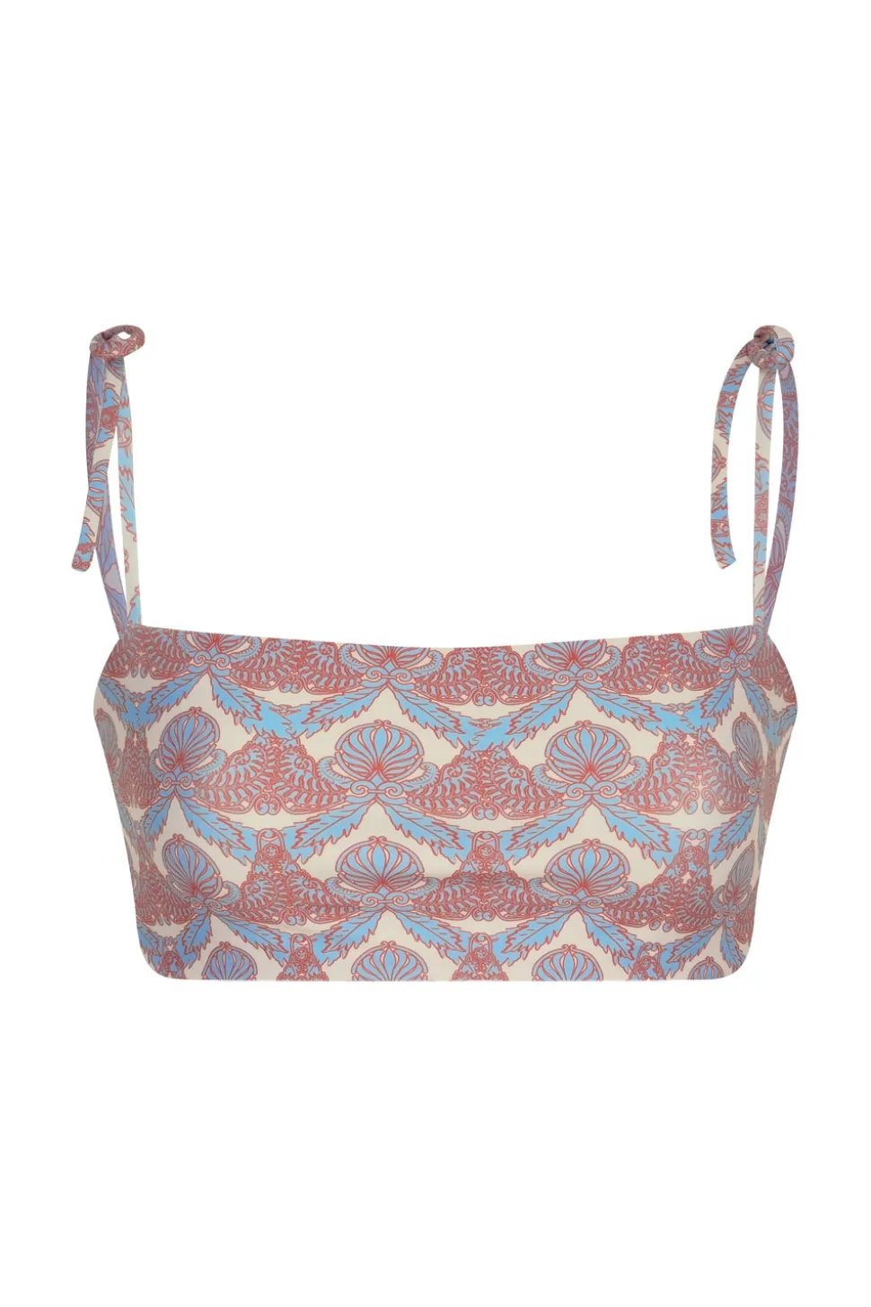 San Miguel Top in Sky Blue Ornaments & Ivory