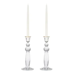 Sancia Extra Tall Taper Candleholders in Gold Rim in, Set of 2