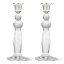 Sancia Extra Tall Taper Candleholders in Gold Rim in, Set of 2