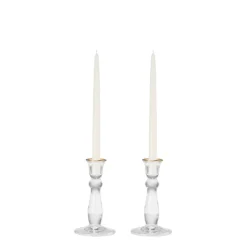 Sancia Tall Taper Candleholders in Gold Rim in, Set of 2