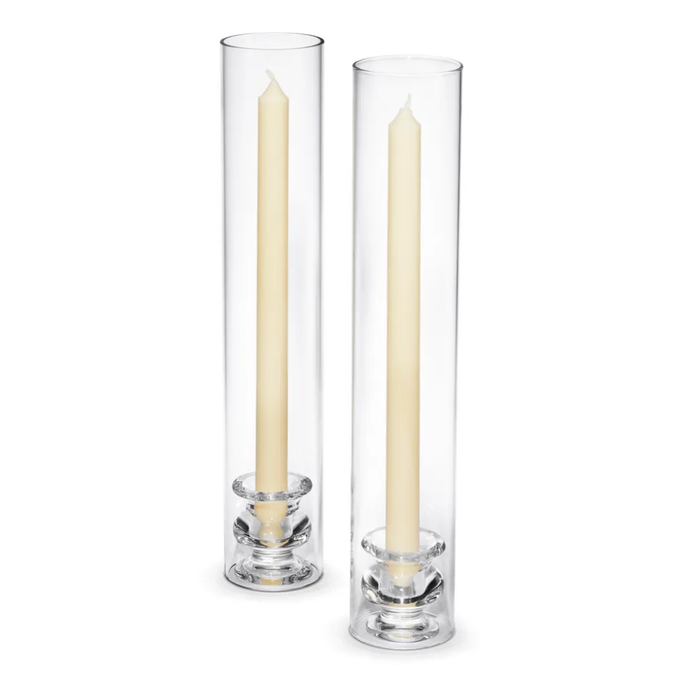 Sancia Taper Holder with Sleeve in Clear Rim, Set of 2