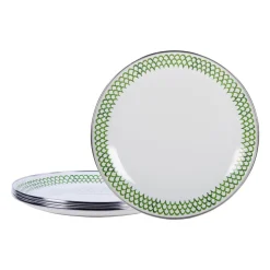 Sandwich Plates in Green Scallop, Set of 4