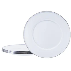 Sandwich Plates in in Solid White, Set of 4