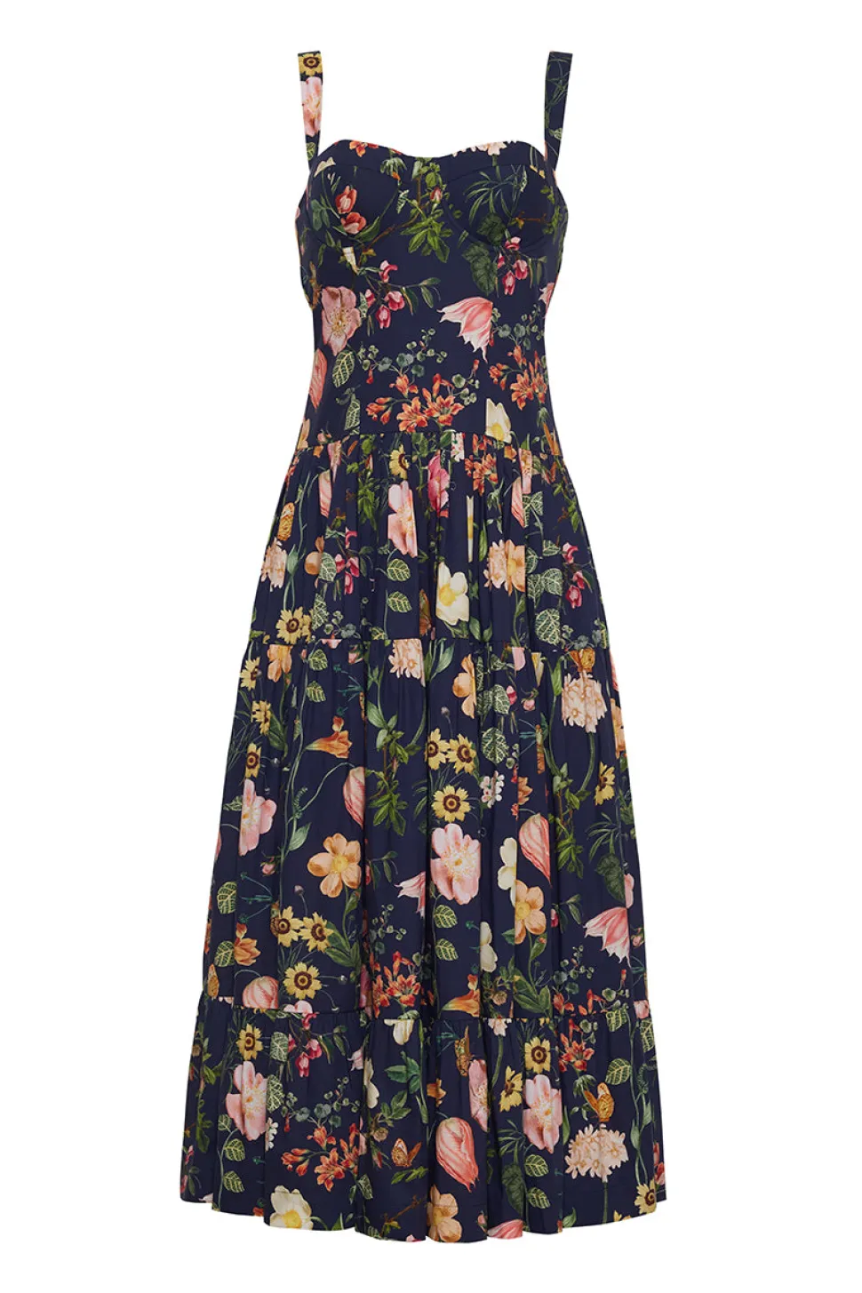 Santiago Dress in Stems Evening Blue