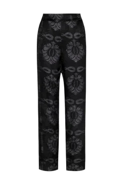 Santo Tomas Silk Jacquard Pants in Black