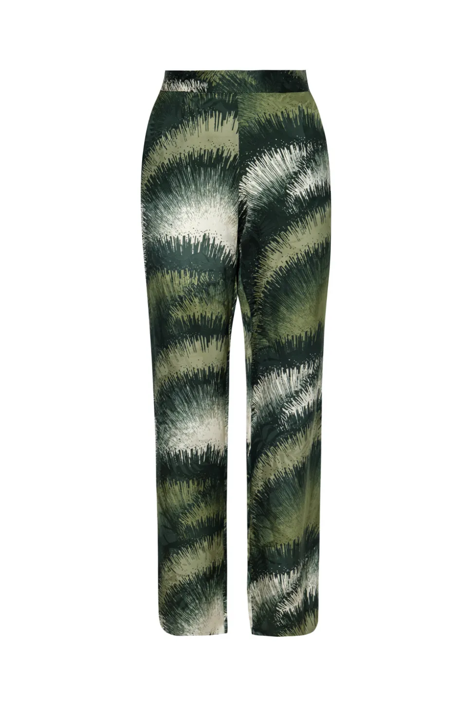 Santo Tomás Silk Jacquard Pants in Green Brushed