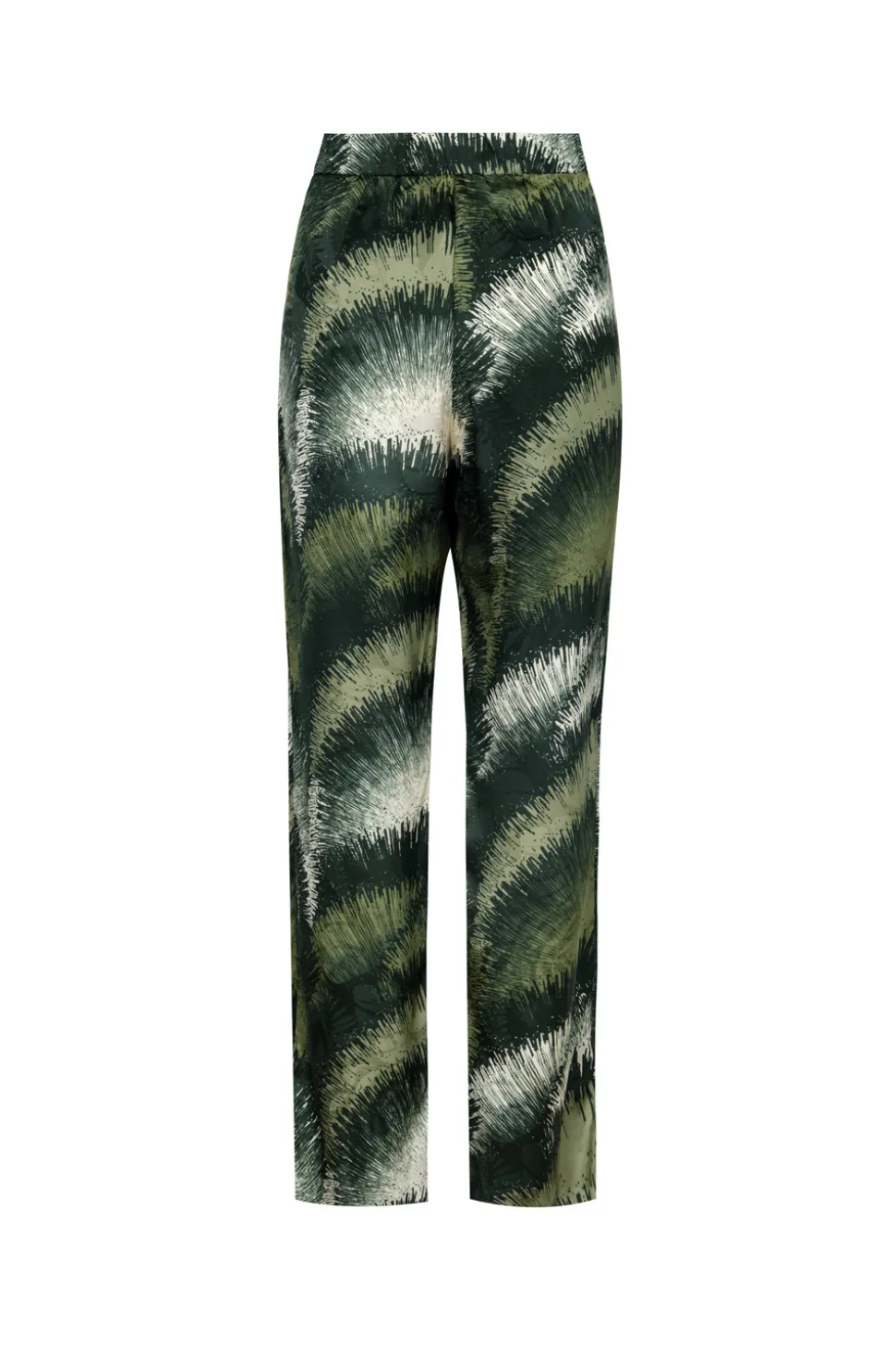 Santo Tomás Silk Jacquard Pants in Green Brushed