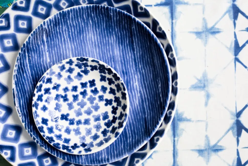Santorini Stripe Salad Plate