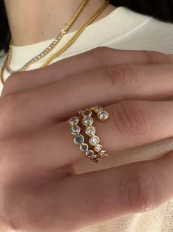 Sapphire Ombré Open Wave Ring