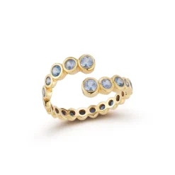 Sapphire Ombré Open Wave Ring