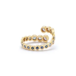 Sapphire Ombré Open Wave Ring