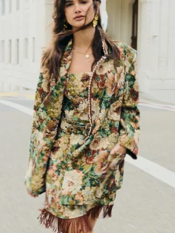 Sarah Bird Mini Dress in Flora Floral Jacquard