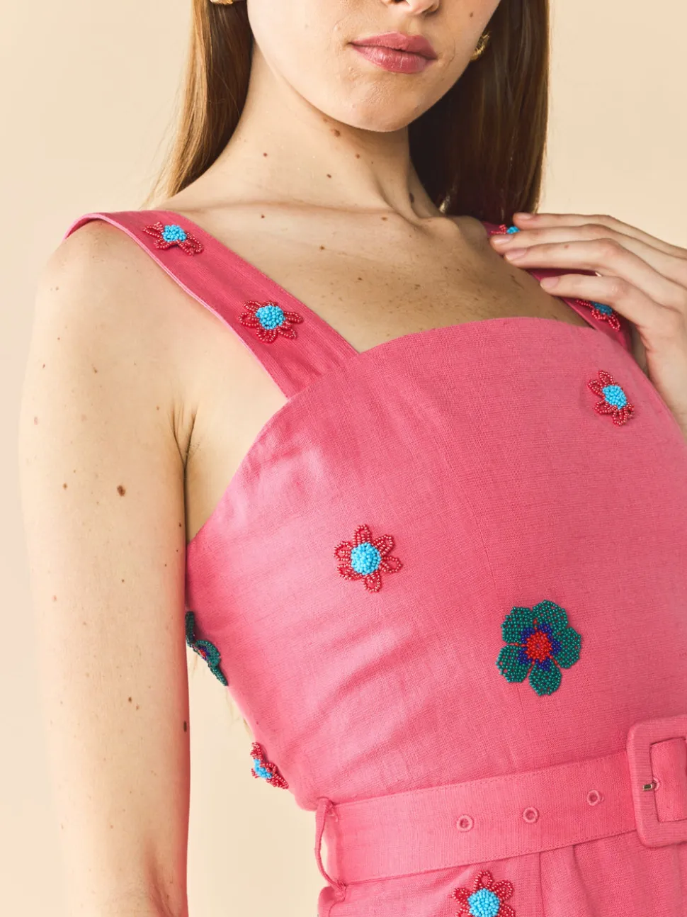 Sarah Bird Mini Dress in Pink Party