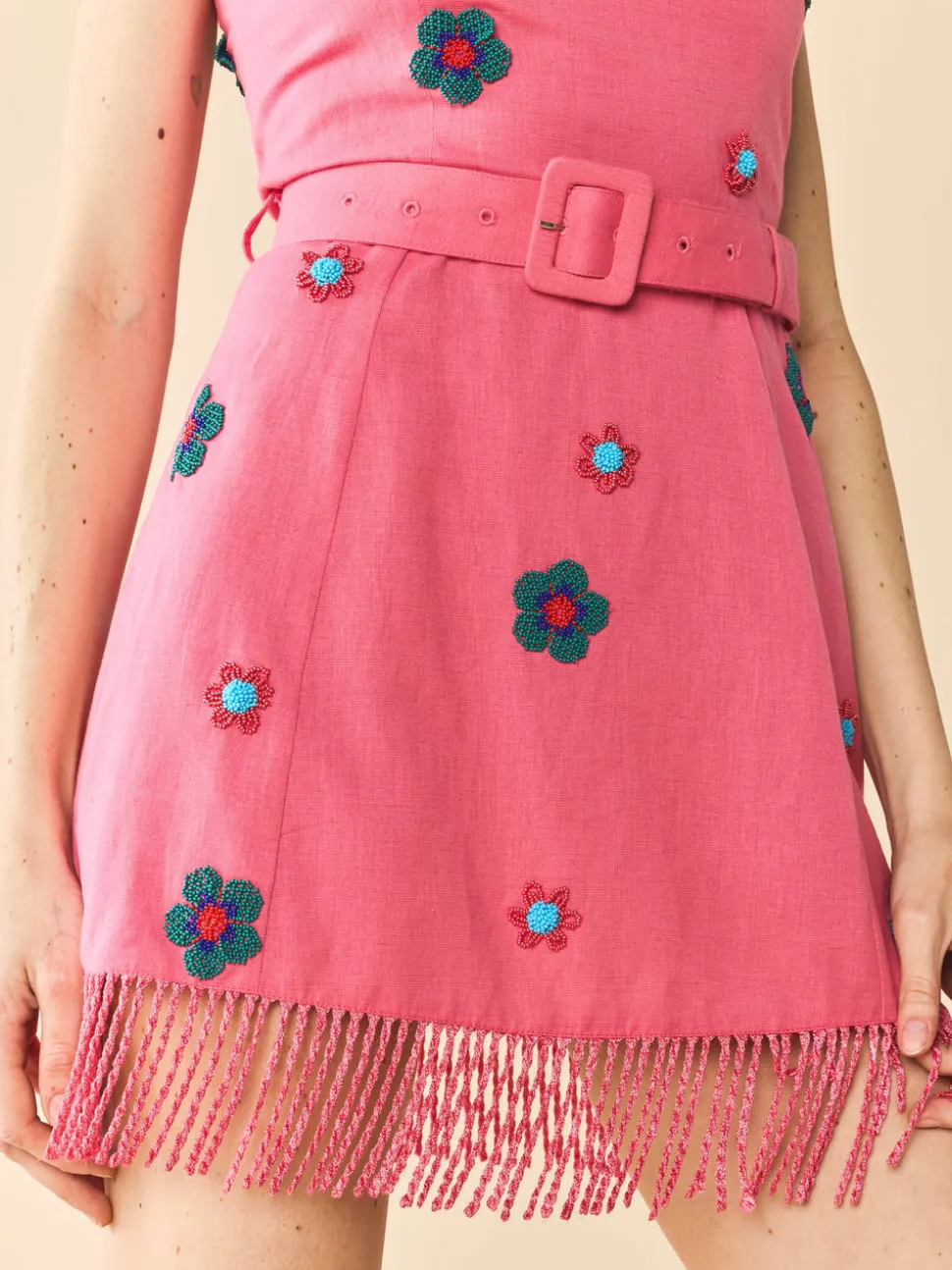 Sarah Bird Mini Dress in Pink Party