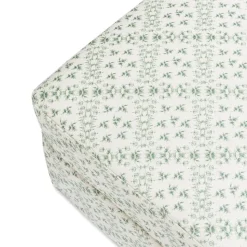 Sarah Flint x Namesake Crawford Gliding Ottoman in Eco-Performance Fabric | Water Repellent & Stain Resistant in Green Lattice Performance Eco-Weave