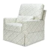 Sarah Flint x Namesake Crawford Swivel Glider in Eco-Performance Fabric | Water Repellent & Stain Resistant in Green Lattice Performance Eco-Weave