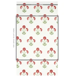Saranda Flower Wallpaper in Cardinal