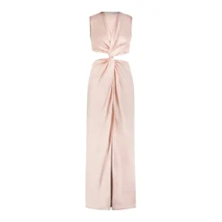 Satin Twist Dress in Rose Quartz