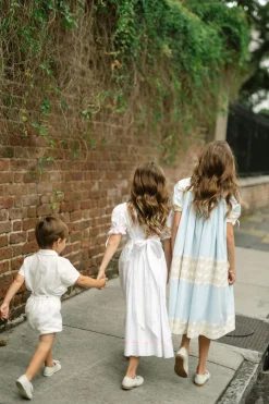 Savannah Lace Heirloom Dress in Blue