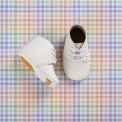 Scalloped Bootie White