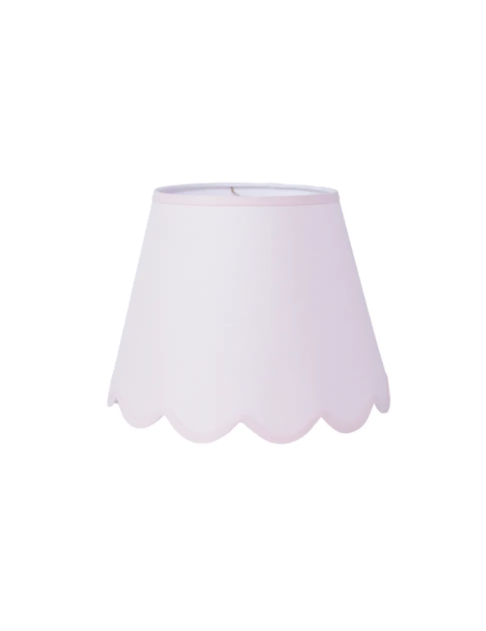 Scalloped Lampshade in Pink Linen