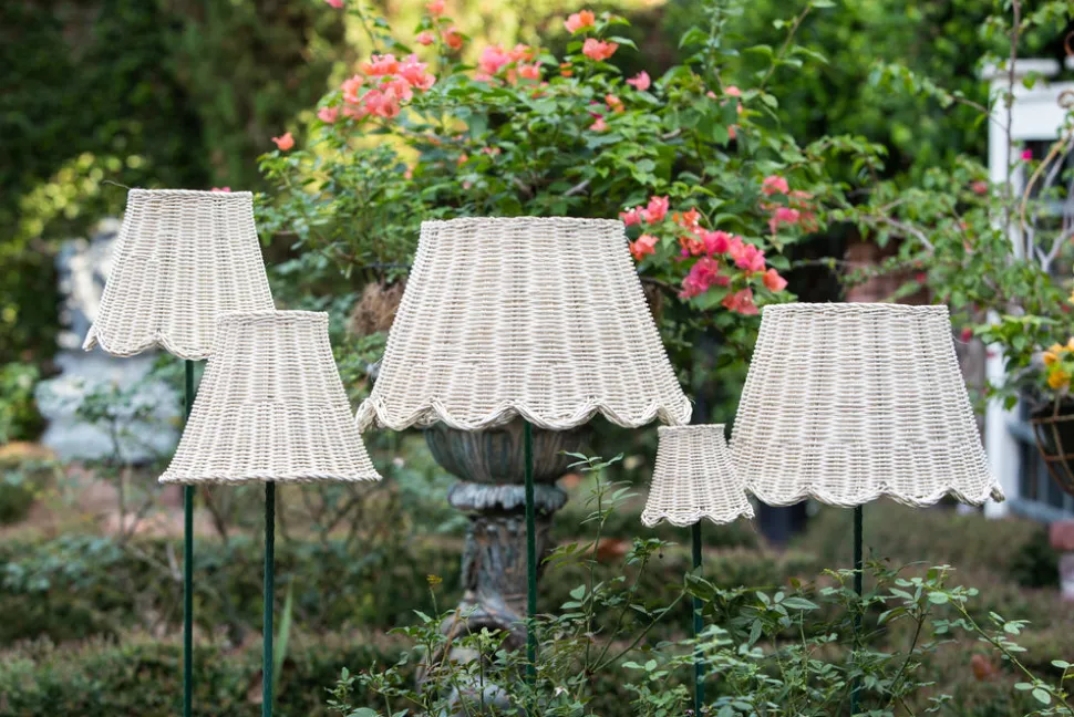 Scalloped Lampshade in Rattan