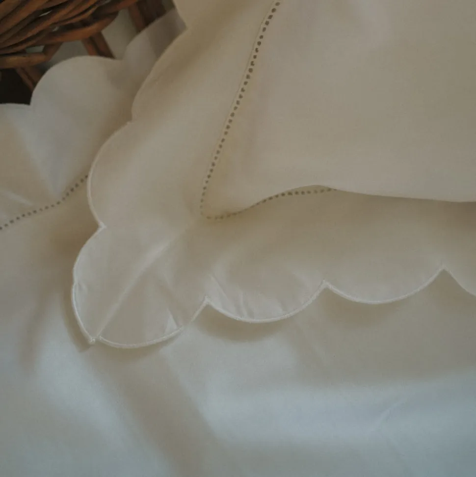 Scalloped Starlight Toddler Pillow in White